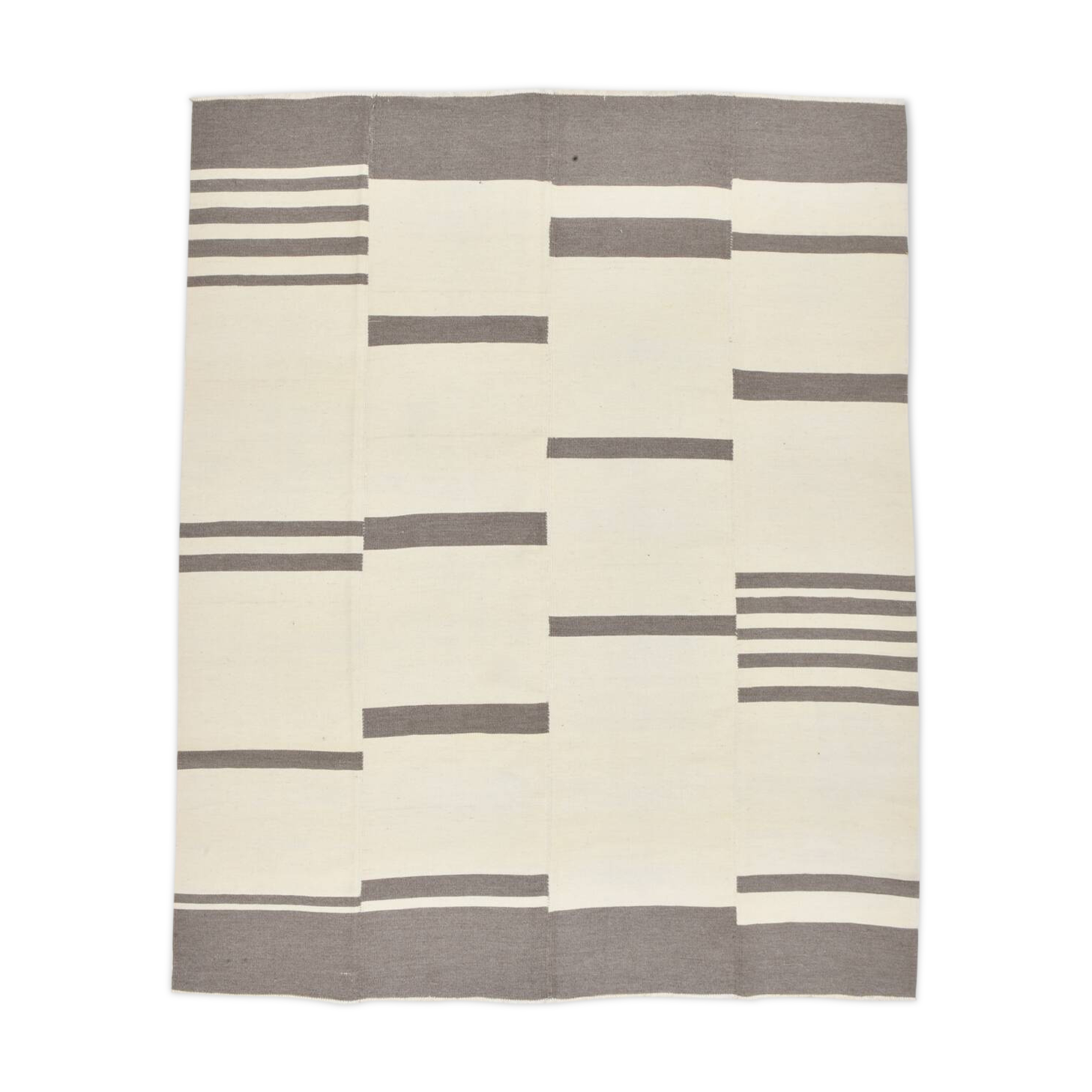 Beige & Gray Ethnic Kilim Rug, 225x276Cm