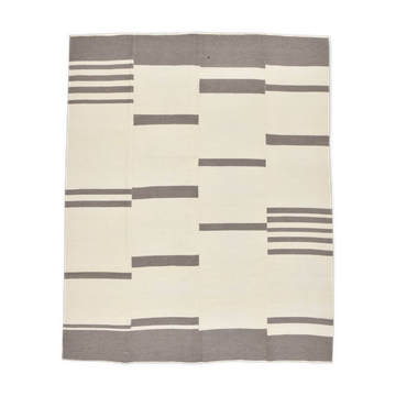 Beige & Gray Ethnic Kilim Rug, 225x276Cm