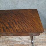 Superb english flat center desk napoleon iii style in mahogany circa 1880