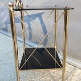 Vintage 70s gold and black opaline serving trolley