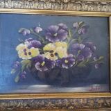 Old table with flowers