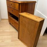 Biedermeier Ebonized Chest of Drawers in Cherry Veneer, South Germany, 1830