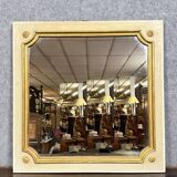 Vintage Louis XV Style Square Lacquered Mirror Circa 1950