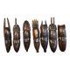7 weekly African masks in carved wood