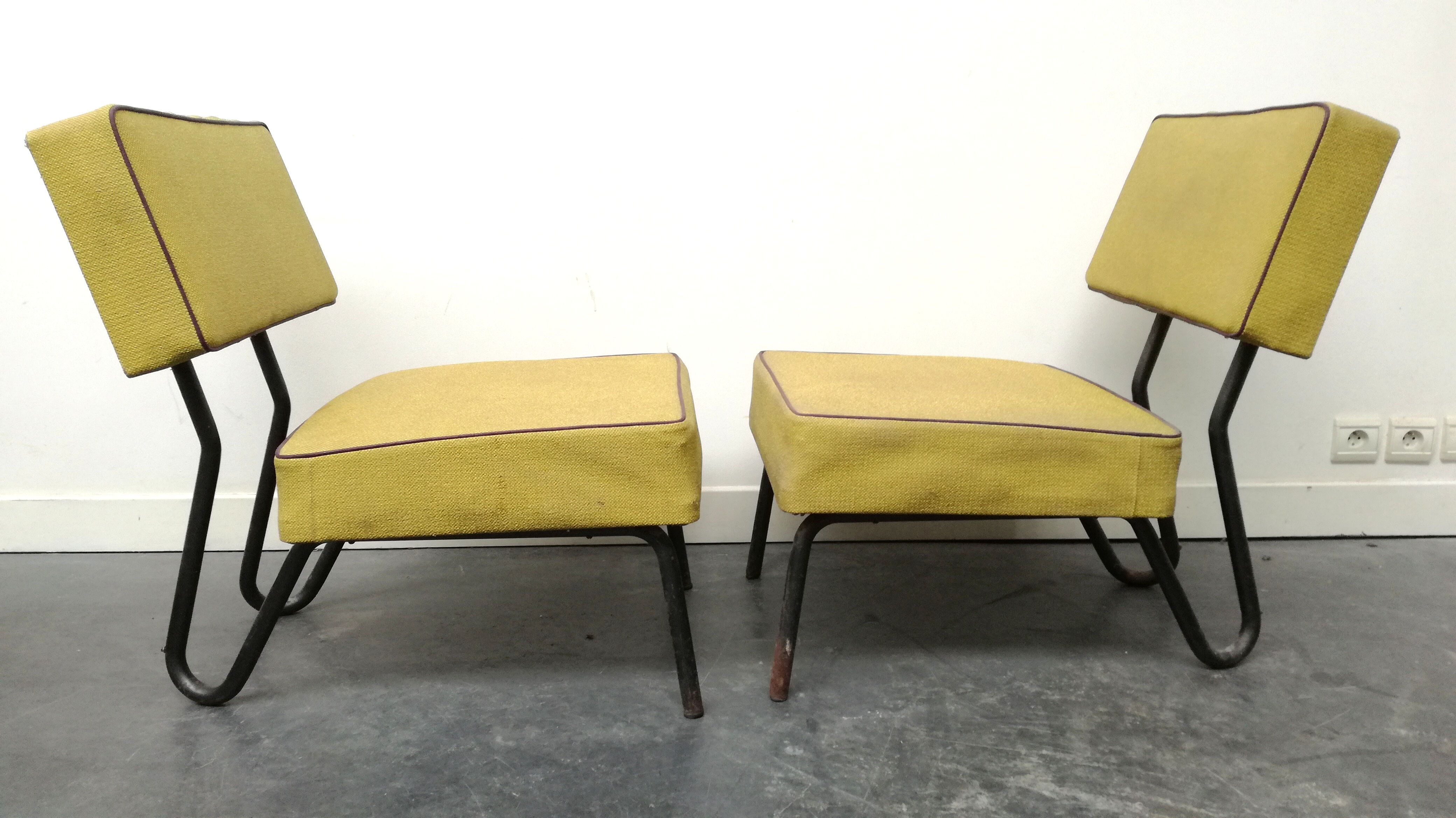 Pair of chairs by Jacques Hitier, 1950s