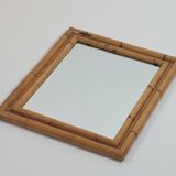 Vintage Mid Century Wandspiegel Bambus Boho 70s