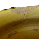 Grande vinaigrette ancienne française à glaçure jaune et verte à motif de pot à confit