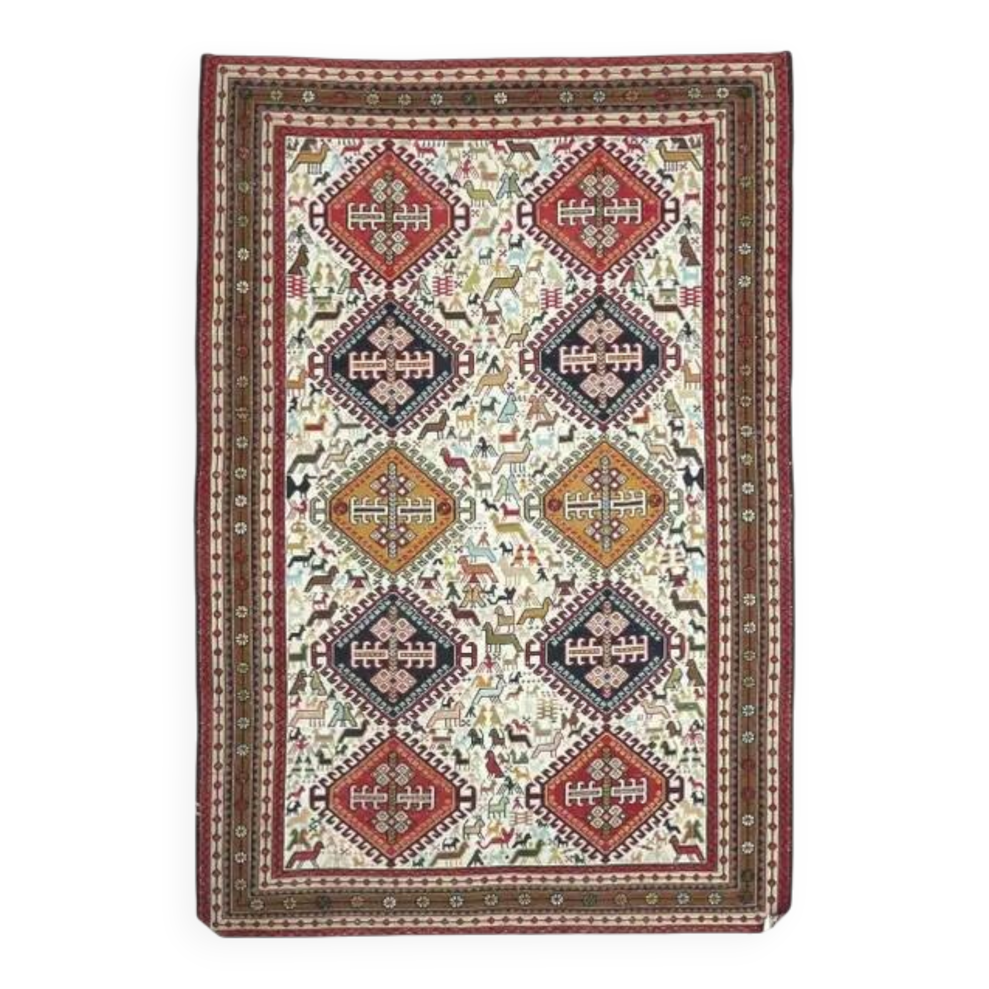 1970s Turkish Handwoven Wool Kilim Flatweave Rug 120x180