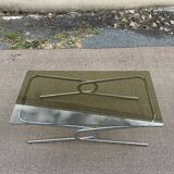 Table basse verre fumé et chrome 1970