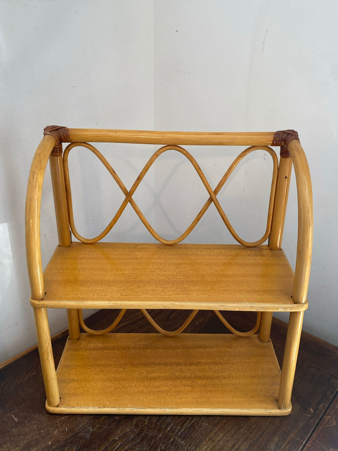 Rattan wall shelf