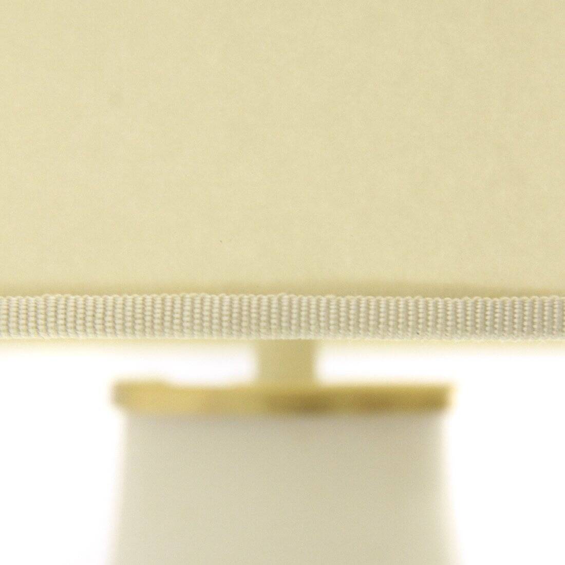 Table lamp in opaline glass and brass with a parchment shade, 1950s.