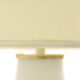 Table lamp in opaline glass and brass with a parchment shade, 1950s.