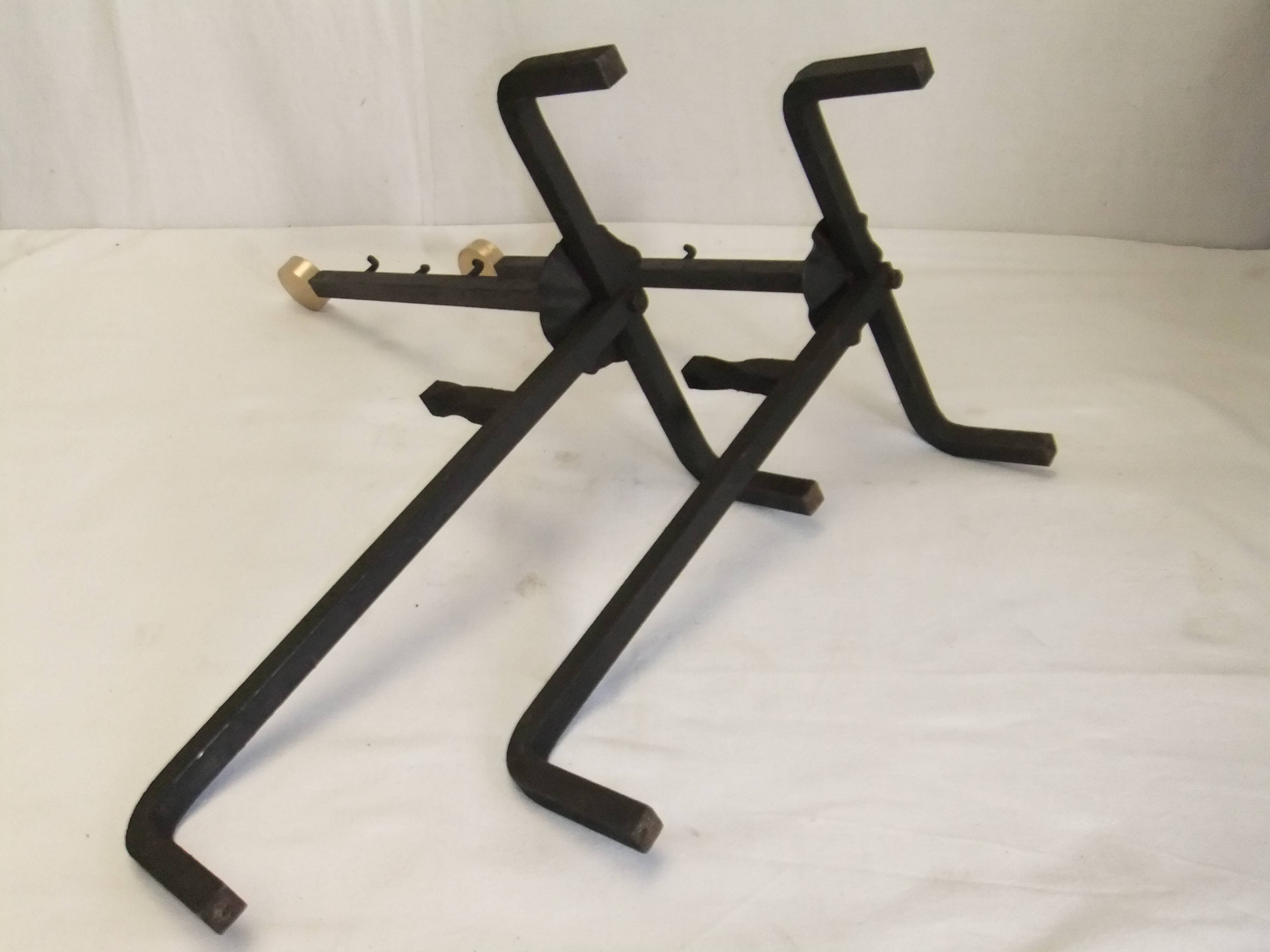 Bronze cast iron firewood fireplace accessory andier spit grill