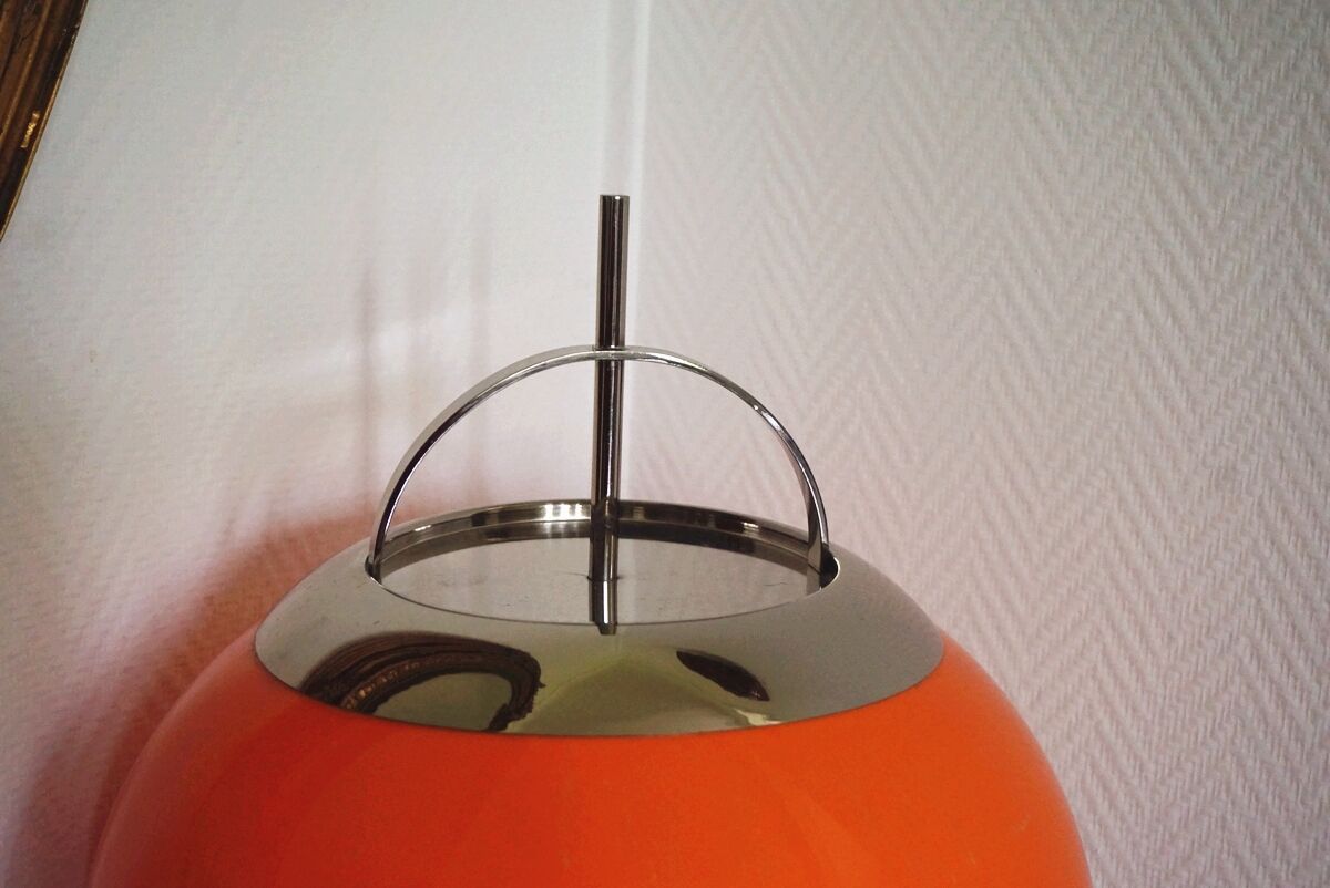 Vintage Orange and chrome lamp