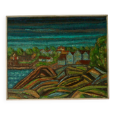 Oil on canvas "View" by Alvar Andersson
