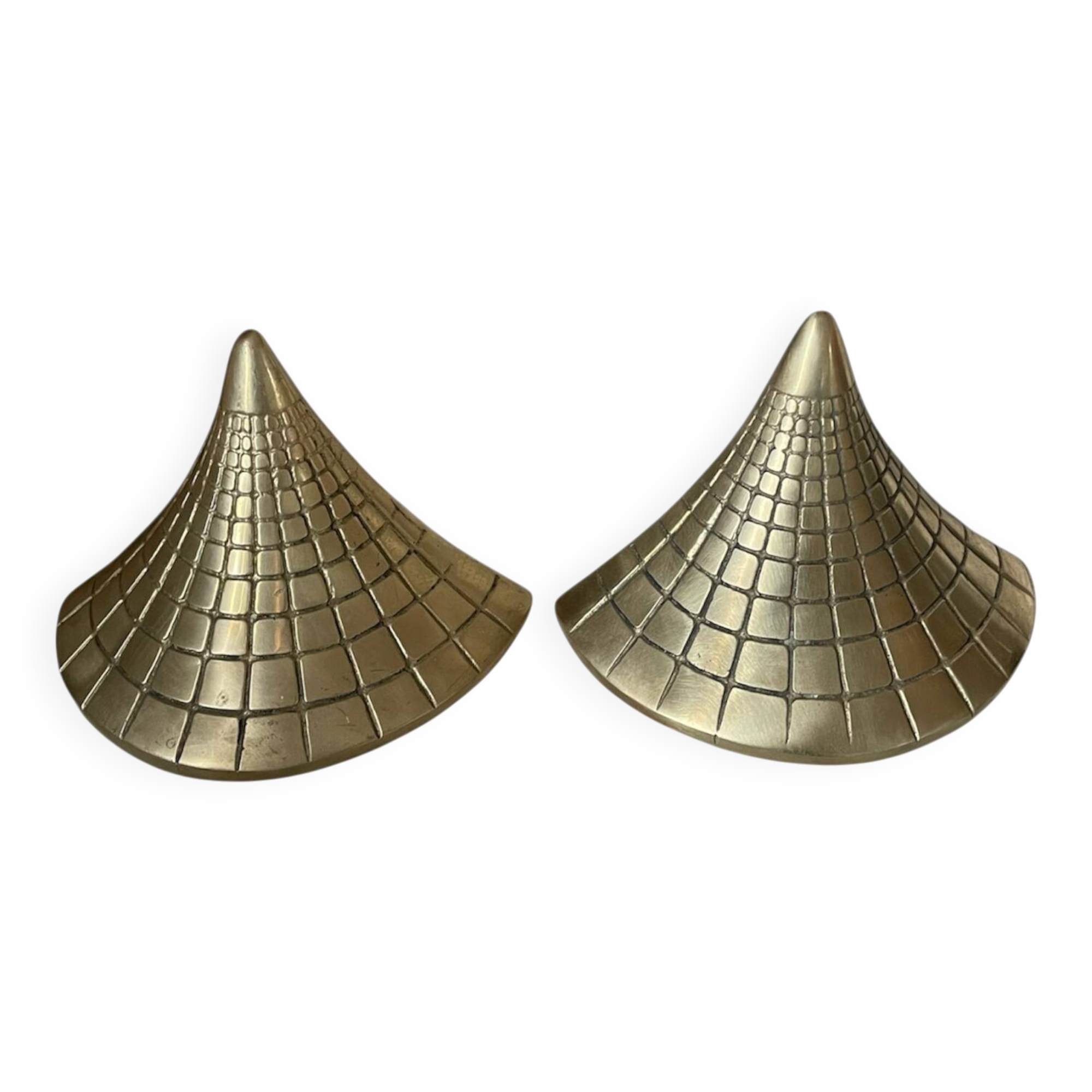 Paire de serre-livres en laiton massif vintage