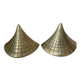 Paire de serre-livres en laiton massif vintage