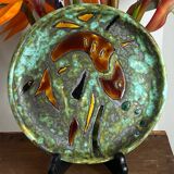 Flat plate in glazed ceramic