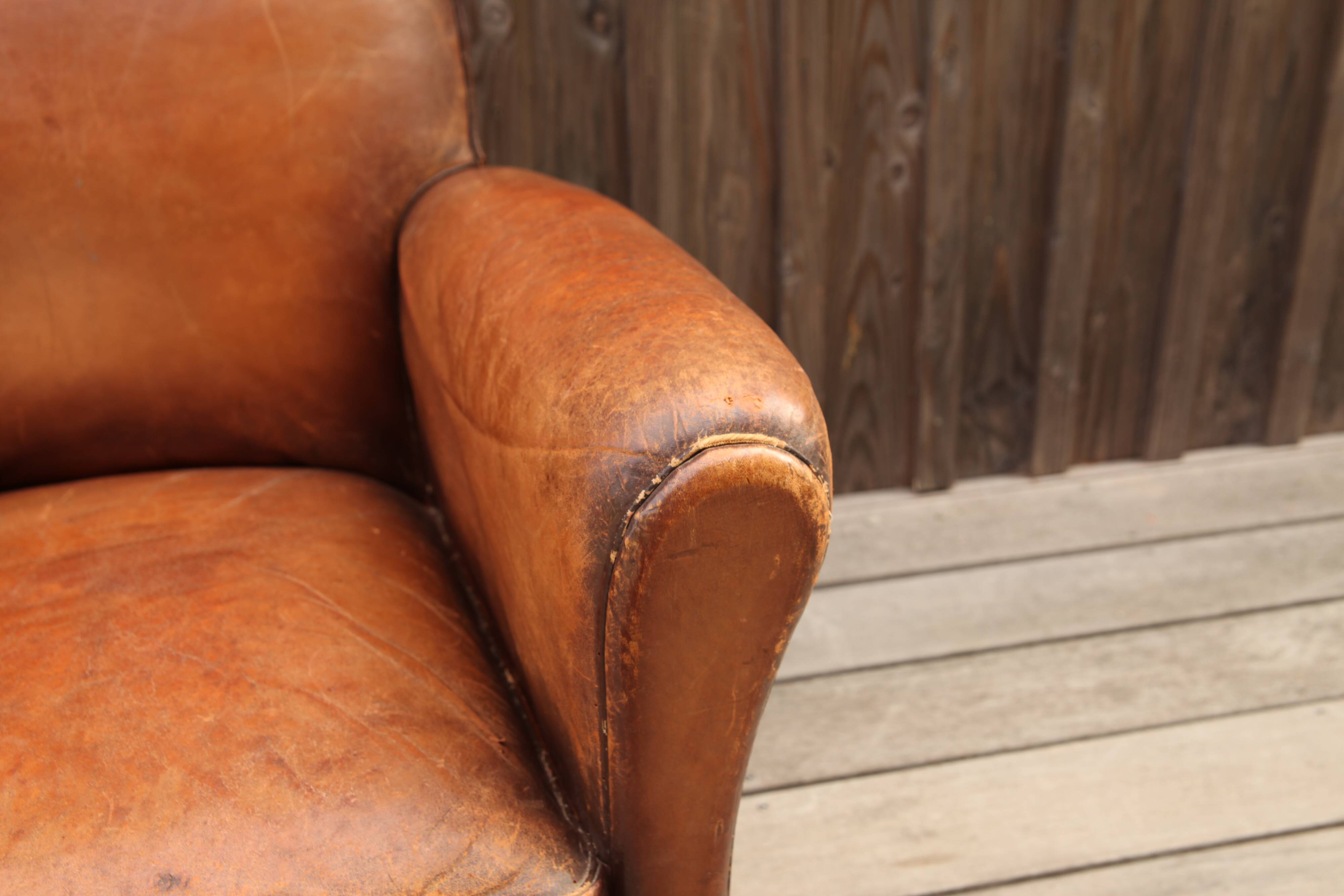 Leather club chair