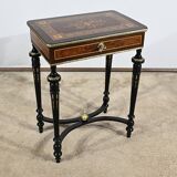 Small Living Room Table in Rosewood and Amboyna Burl, Louis XVI style, Napoleon III period – Mili