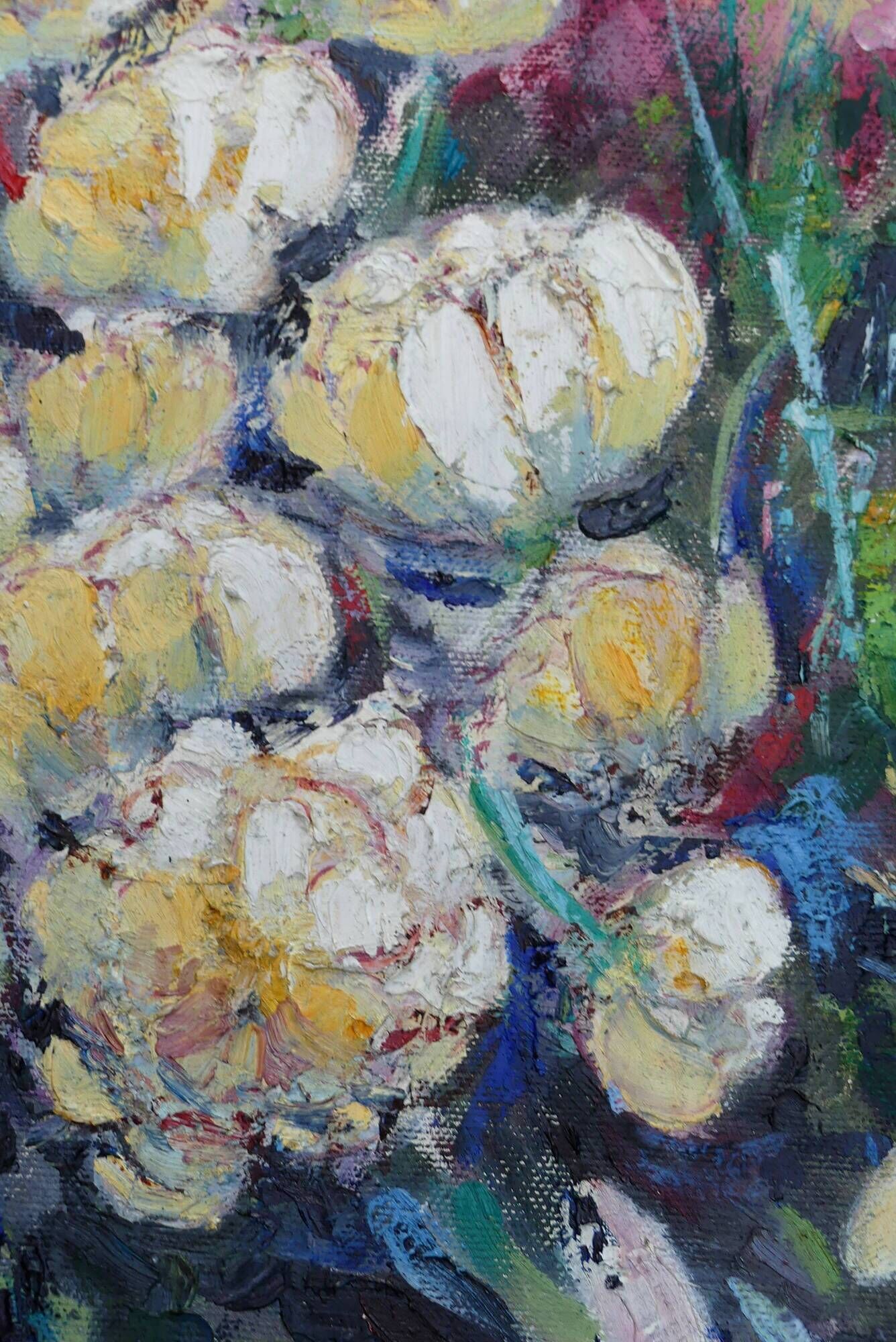 Oil Painting Modern Bouquet of Flowers Signed 61 x 50 cms