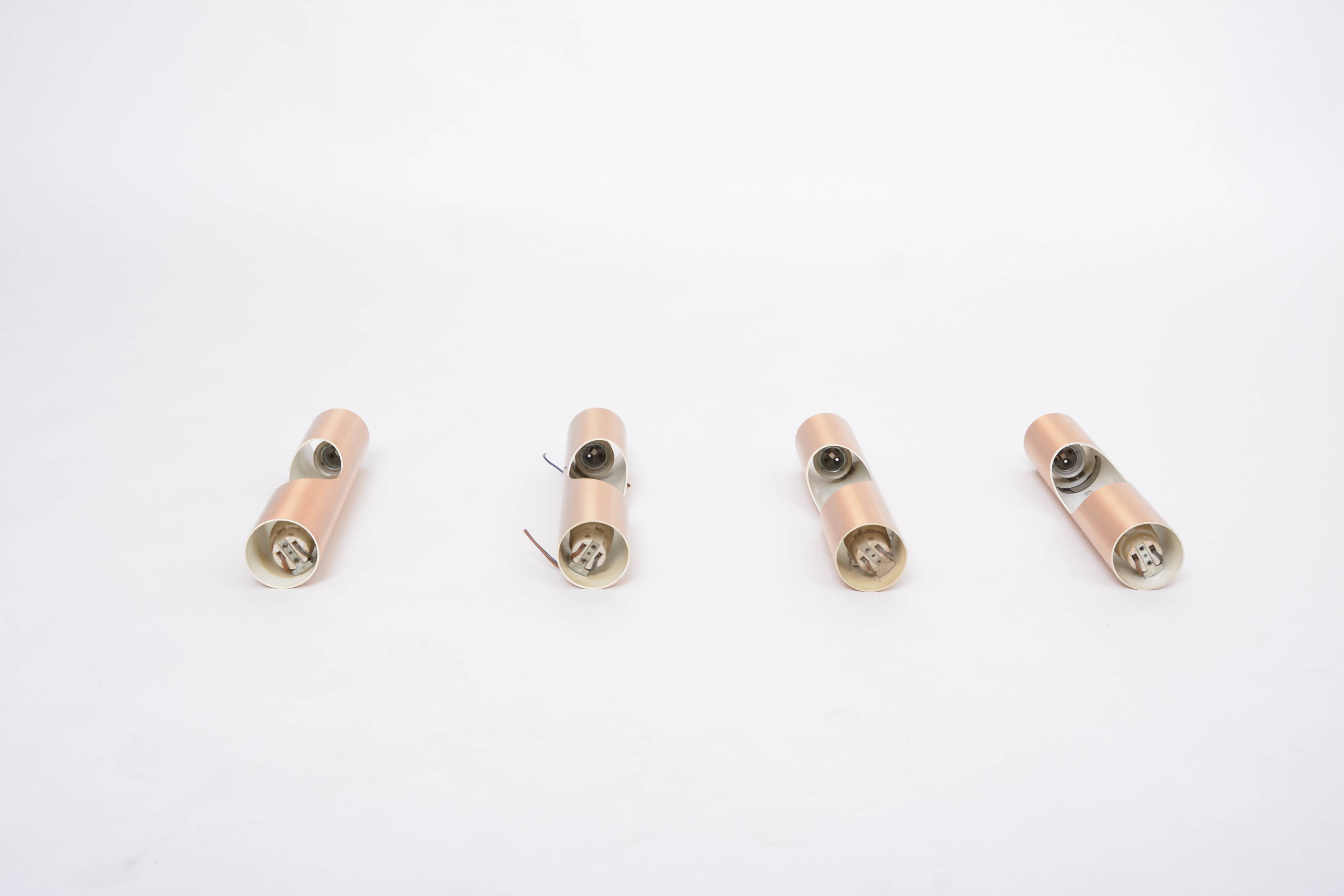 Set of four Midcentury Fuga metal wall lights by Maija Liisa Komulainen for Raak