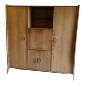 Armoire pieds compas en bois - ébéniste francais - années 60 