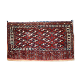 Ancient turkmen yomud handmade carpet 70cm x 118cm 1900s, 1c725