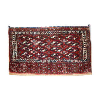 Ancient turkmen yomud handmade carpet 70cm x 118cm 1900s, 1c725