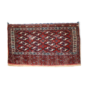 Ancient turkmen yomud handmade carpet 70cm x 118cm 1900s, 1c725