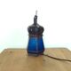 Blue hexagonal Moroccan lantern table lamp