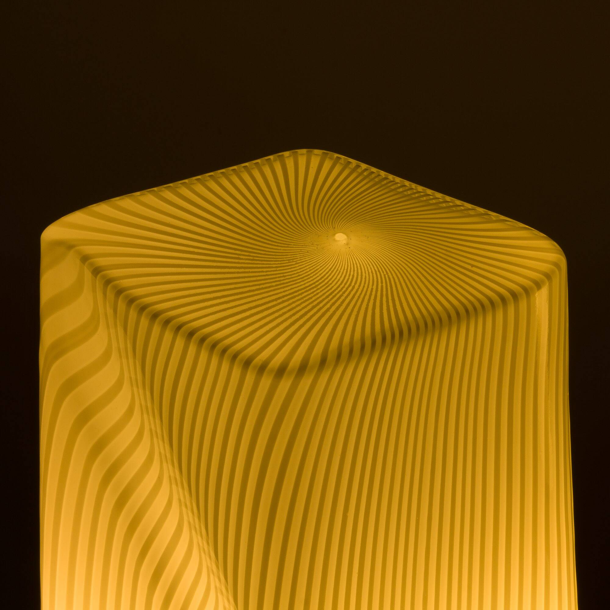 Pair of Italian striped Murano glass table lamps in style of Lino Tagliapie