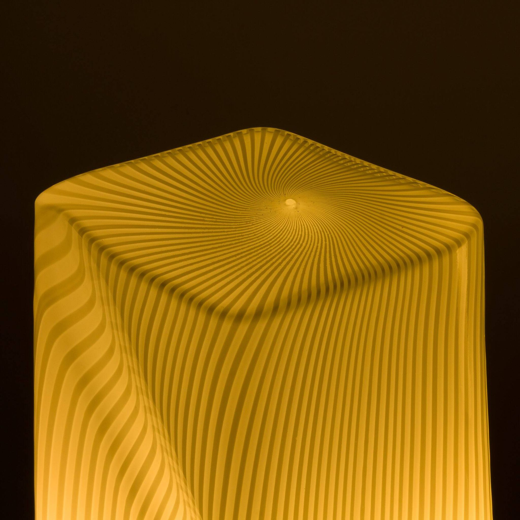 Pair of Italian striped Murano glass table lamps in style of Lino Tagliapie
