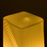 Pair of Italian striped Murano glass table lamps in style of Lino Tagliapie