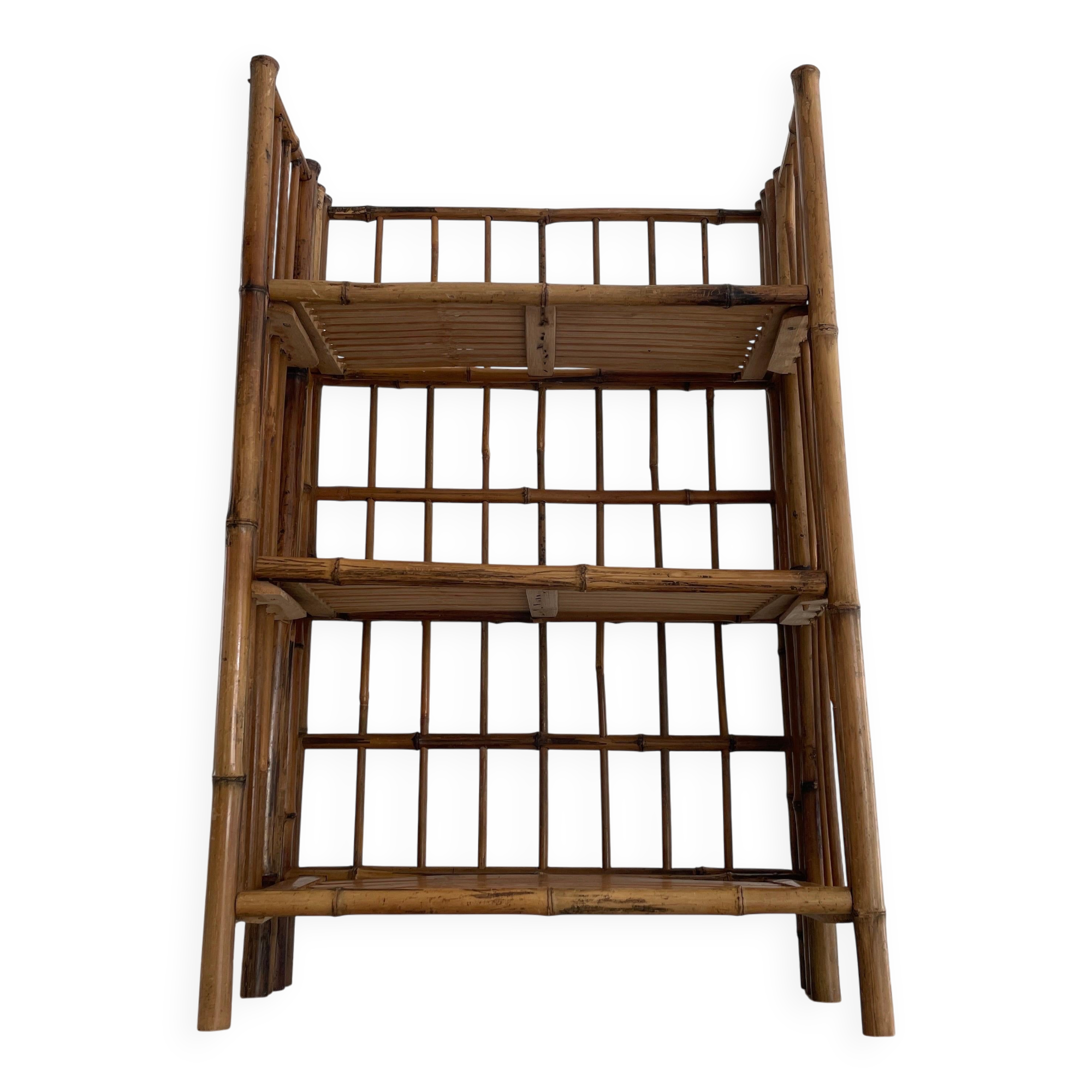 Folding bamboo shelf, 1960, Italy