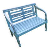 Mid century distressed painted garden bench