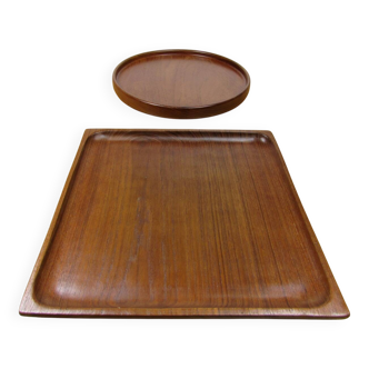 2x plateaux en teck massif du Danemark - Wiggers