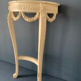 Old wooden console, half moon, Louis XVI style, early twentieth century