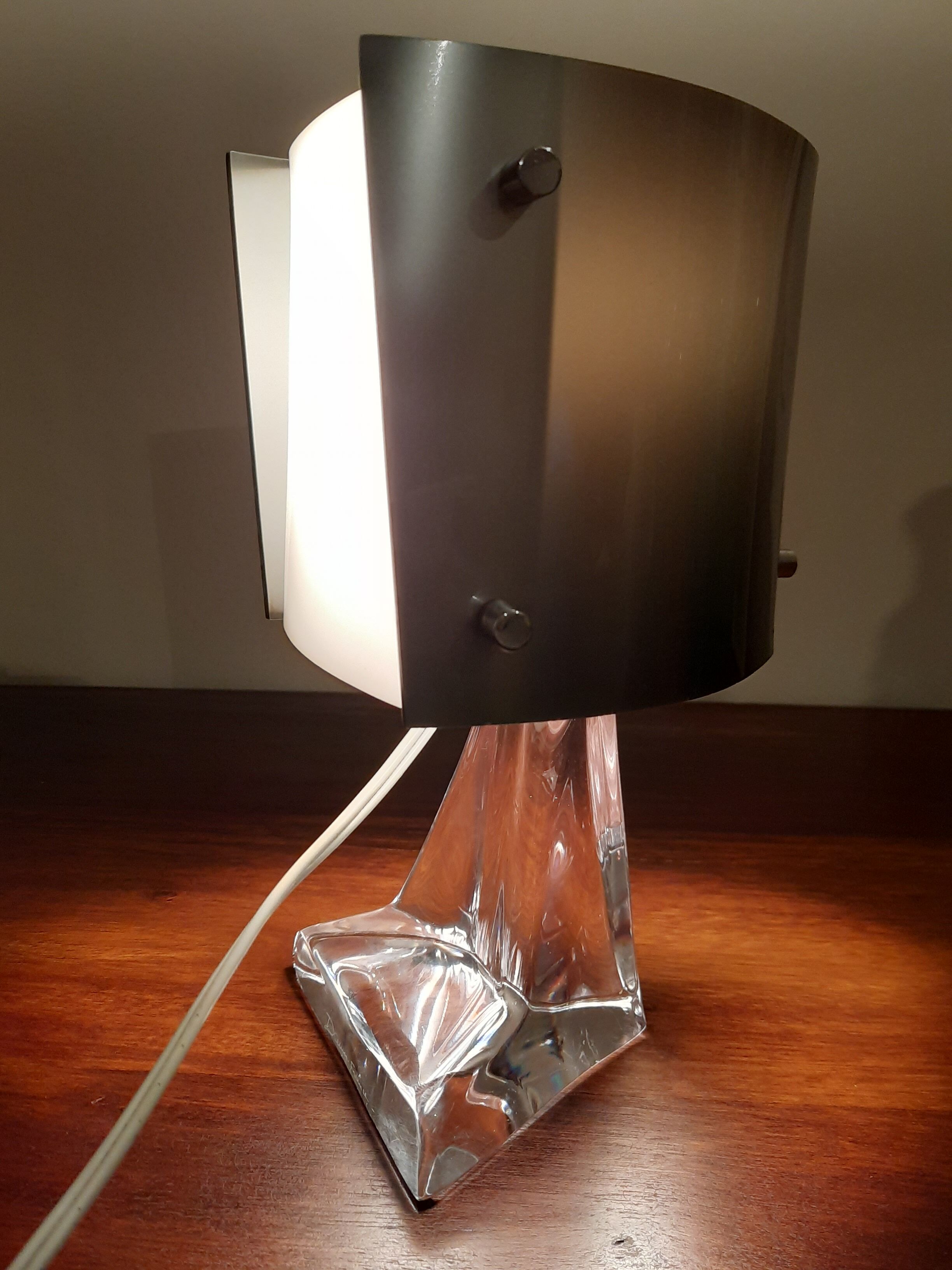 Design lamp, vintage, daum crystal and plexiglass, works - excellent condition-