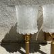 Old pair of wall sconces by Maison Lunel in brass and glass.