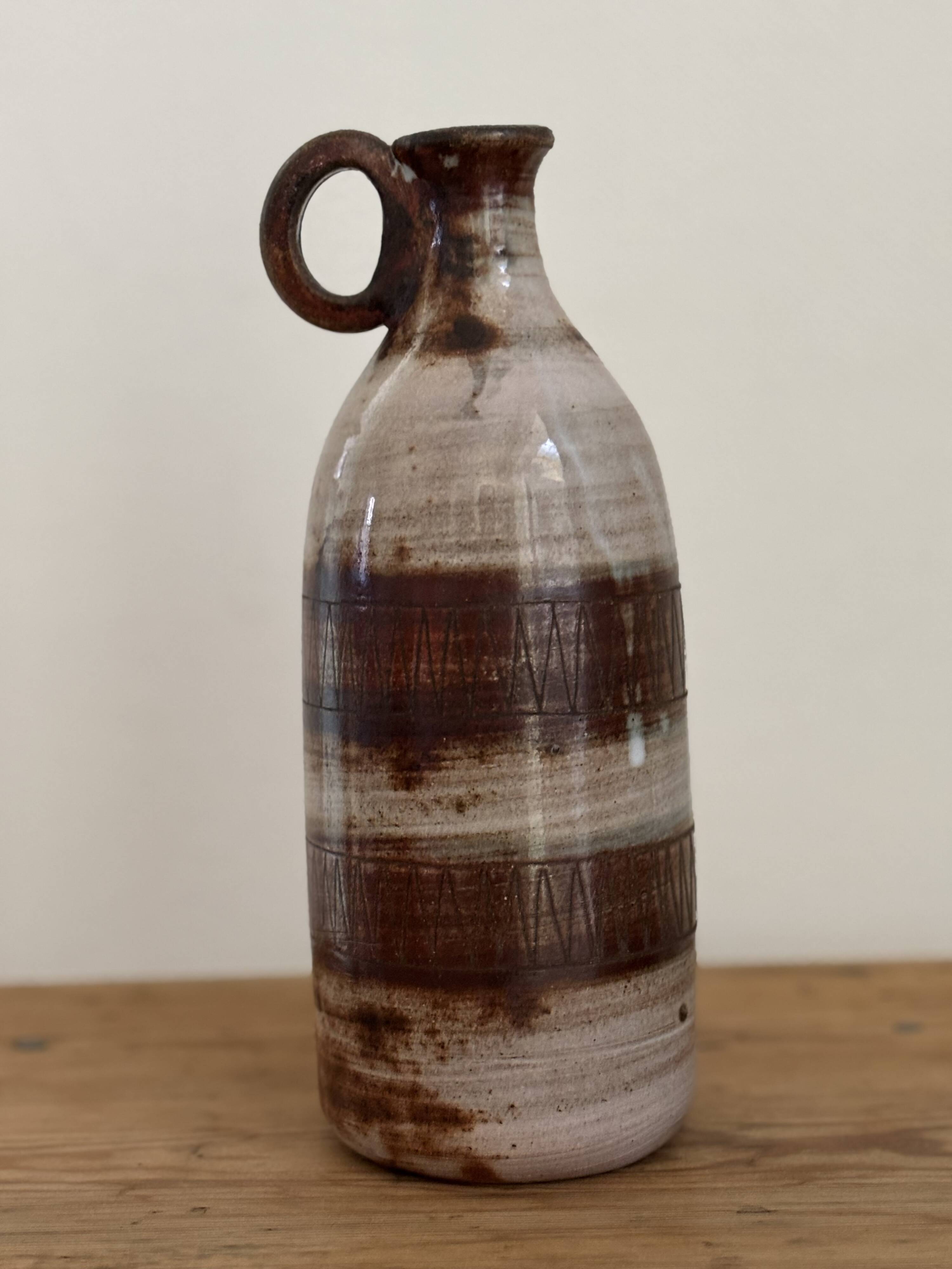 Jacques POUCHAIN stoneware bottle - Potter's workshop