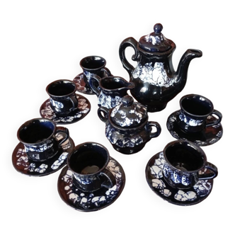 Complete Vallauris Ceramic Coffee Service, 1960s. Signed.