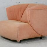 Armchair Ligne Roset, pastel orange color, France, circa 1990