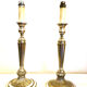 Pair of silver metal candle holder lamp bases