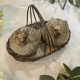 Vintage silver-plated salt and pepper shakers.