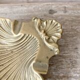 Shell ashtray, scallop shell in brass.