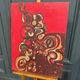 Oil on cardboard modern composition by François de Chabot 1960-70