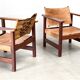 Mid century leather safari armchairs, 1960s