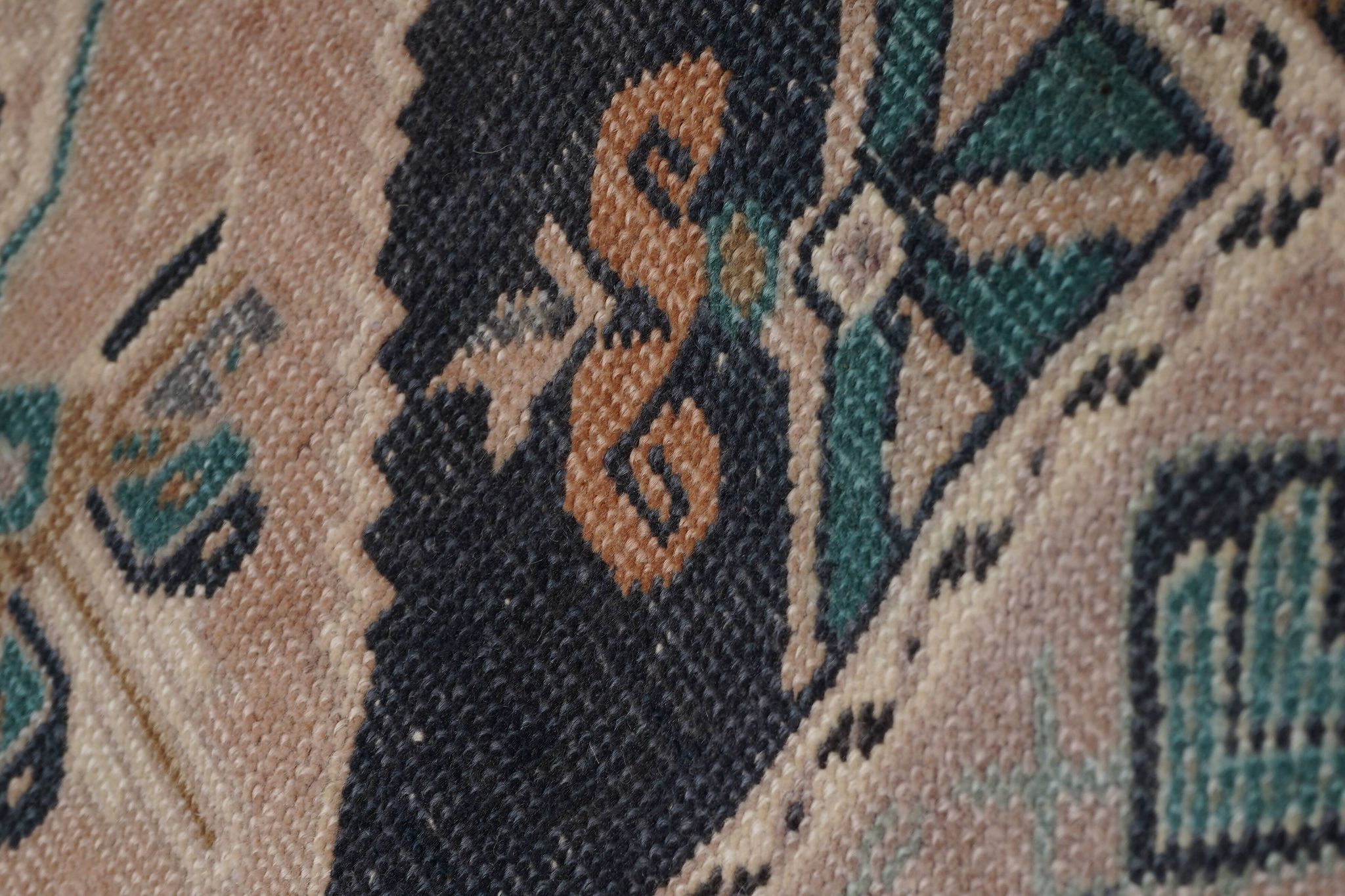 Tapis vintage turc de oushak tissé à la main 59x200 cm