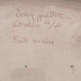 Large enamelled earthenware dish signed Tony Jaillet from the 1950s-60s.